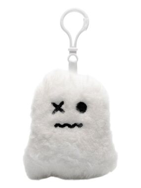 White Plush Ghost Clip-On Bag Charm Keychain
